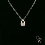 Small 9ct White Gold Peardrop White Moissanite Necklace