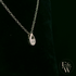 Small 9ct White Gold Peardrop White Moissanite Necklace