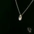 Small 9ct White Gold Peardrop White Moissanite Necklace