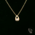 Small 9ct Yellow Gold Peardrop White Moissanite Necklace