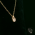 Small 9ct Yellow Gold Peardrop White Moissanite Necklace