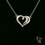 9ct White Gold White Moissanite Heart Necklace