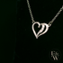 9ct White Gold White Moissanite Heart Necklace