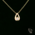 9ct Yellow Gold Peardrop White Moissanite Necklace