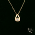Large 9ct Yellow Gold Peardrop White Moissanite Necklace