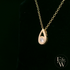 Large 9ct Yellow Gold Peardrop White Moissanite Necklace