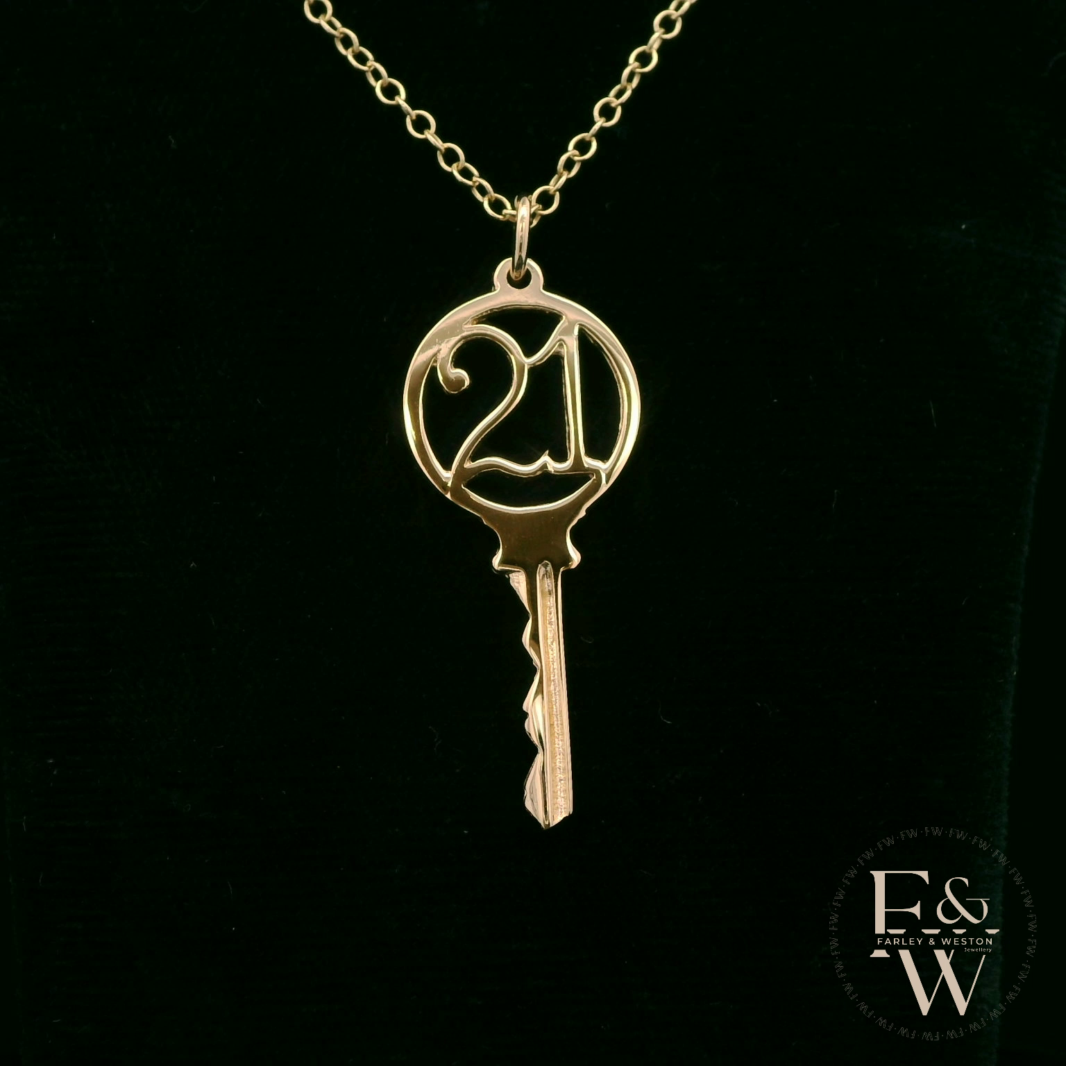 9ct Yellow Gold 21 Key to the Door Pendant