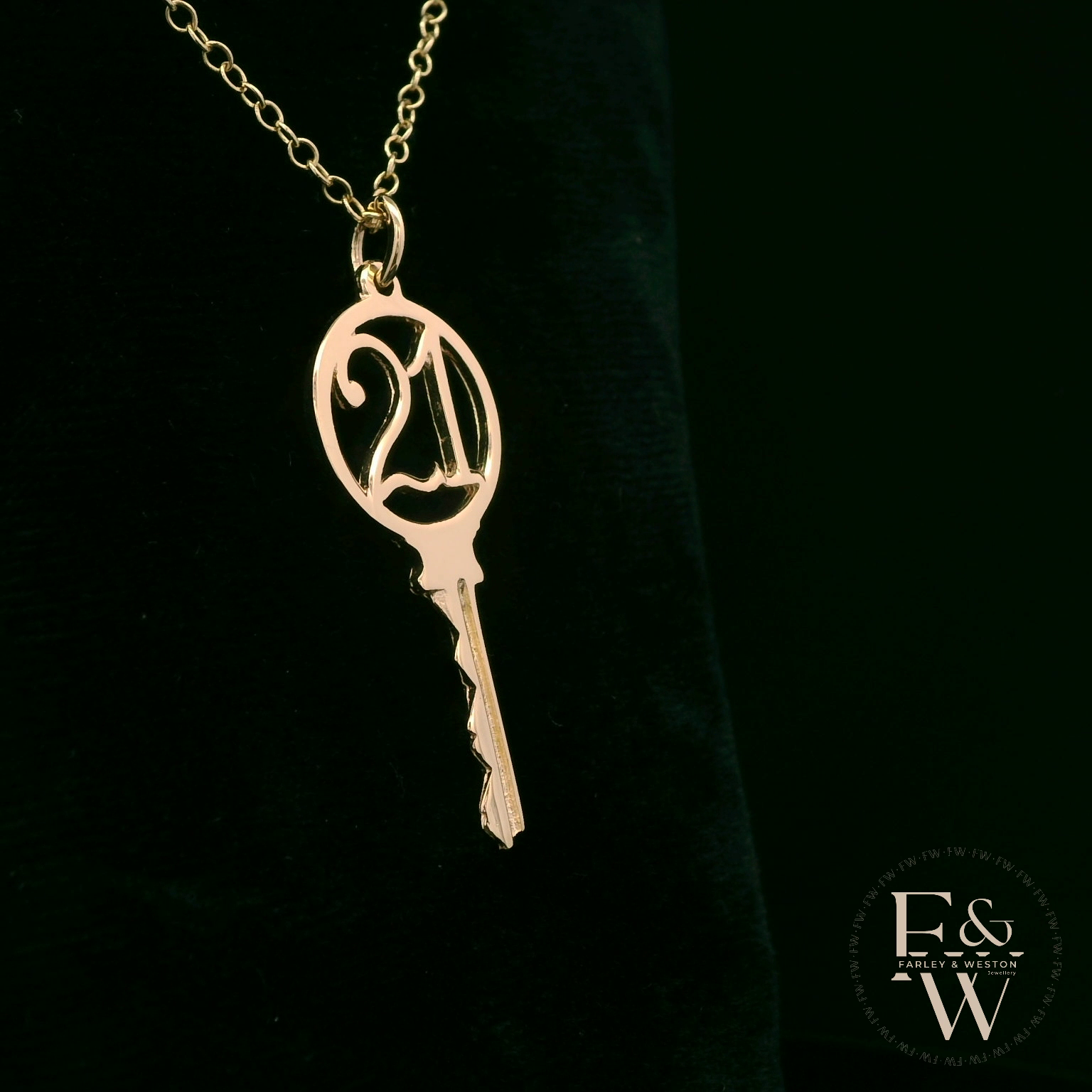 9ct Yellow Gold 21 Key to the Door Pendant