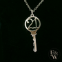 9ct White Gold 21 Key to the Door Pendant