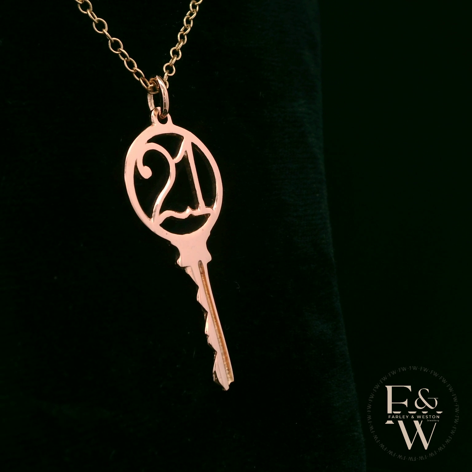 9ct Rose Gold 21 Key to the Door Pendant