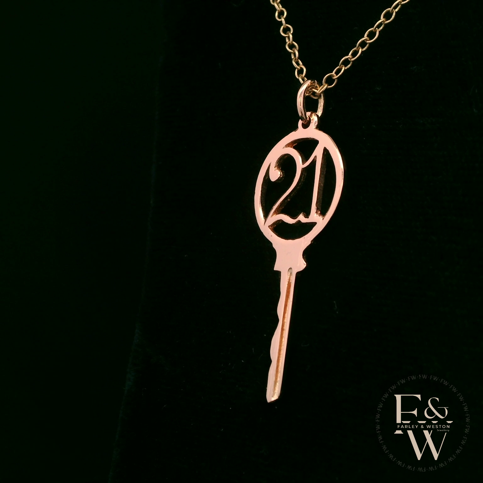 9ct Rose Gold 21 Key to the Door Pendant