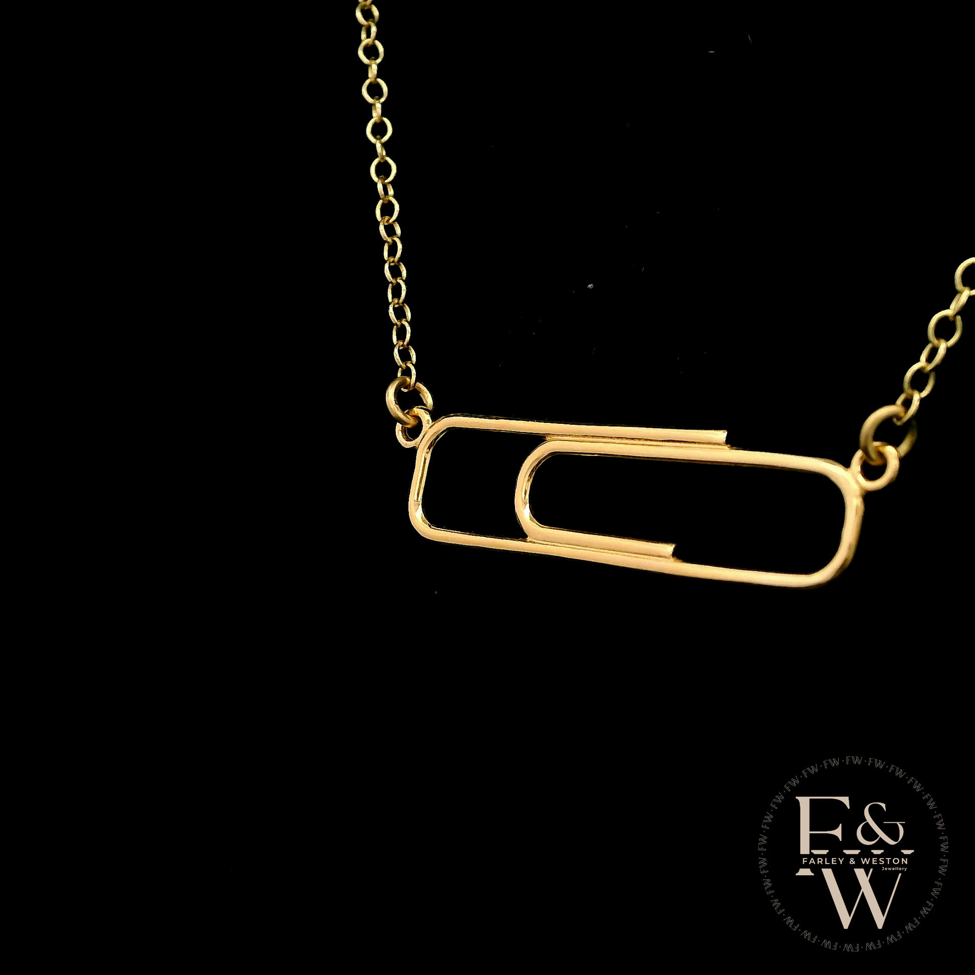 9ct Yellow Gold Large Paperclip Necklace