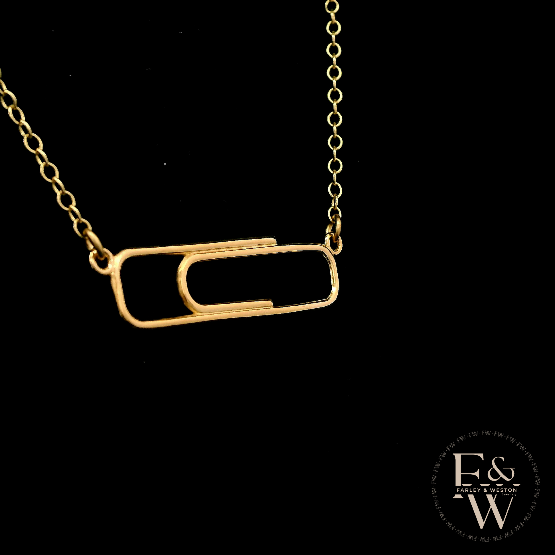 9ct Yellow Gold Large Paperclip Necklace