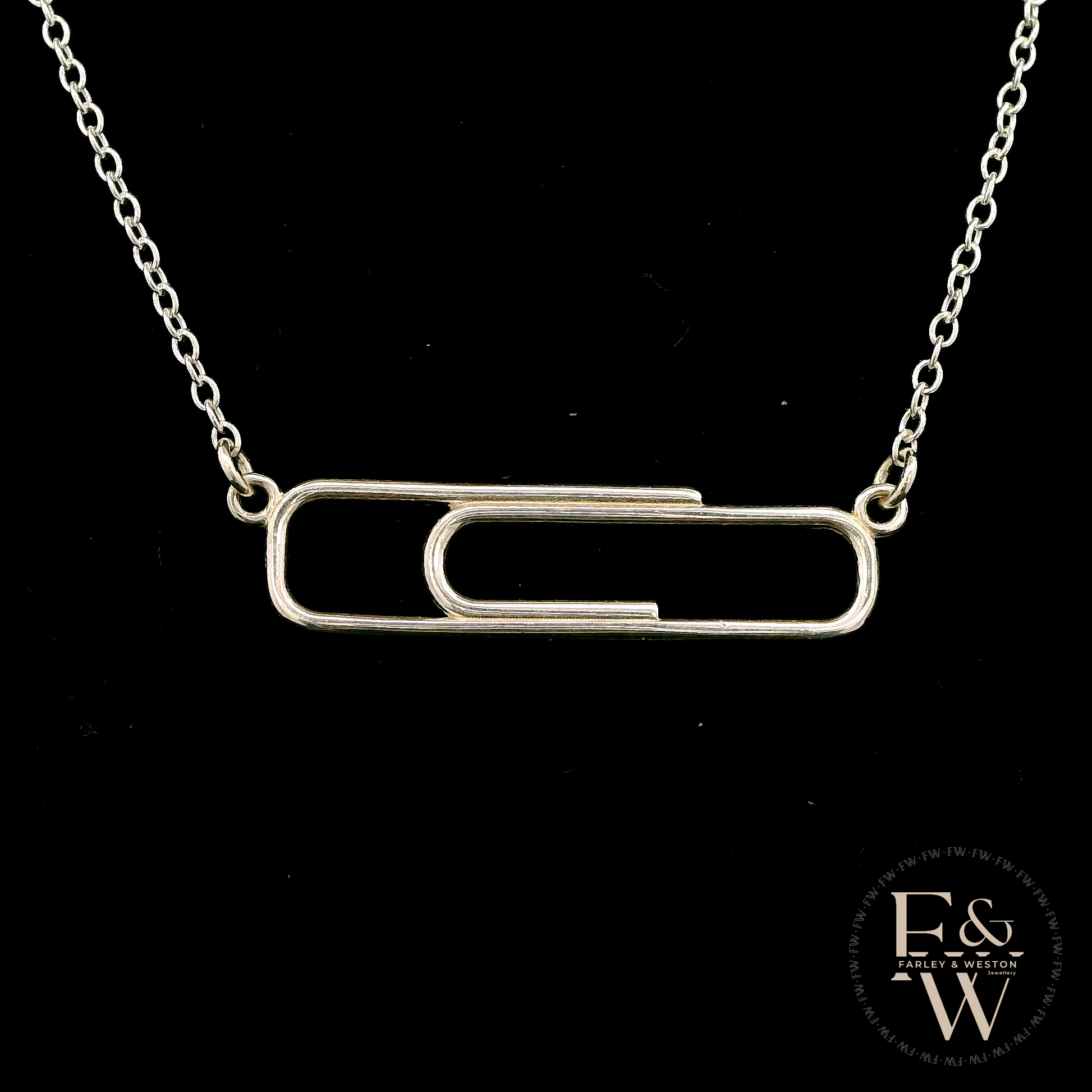 Sterling Silver Large Paperclip Necklace
