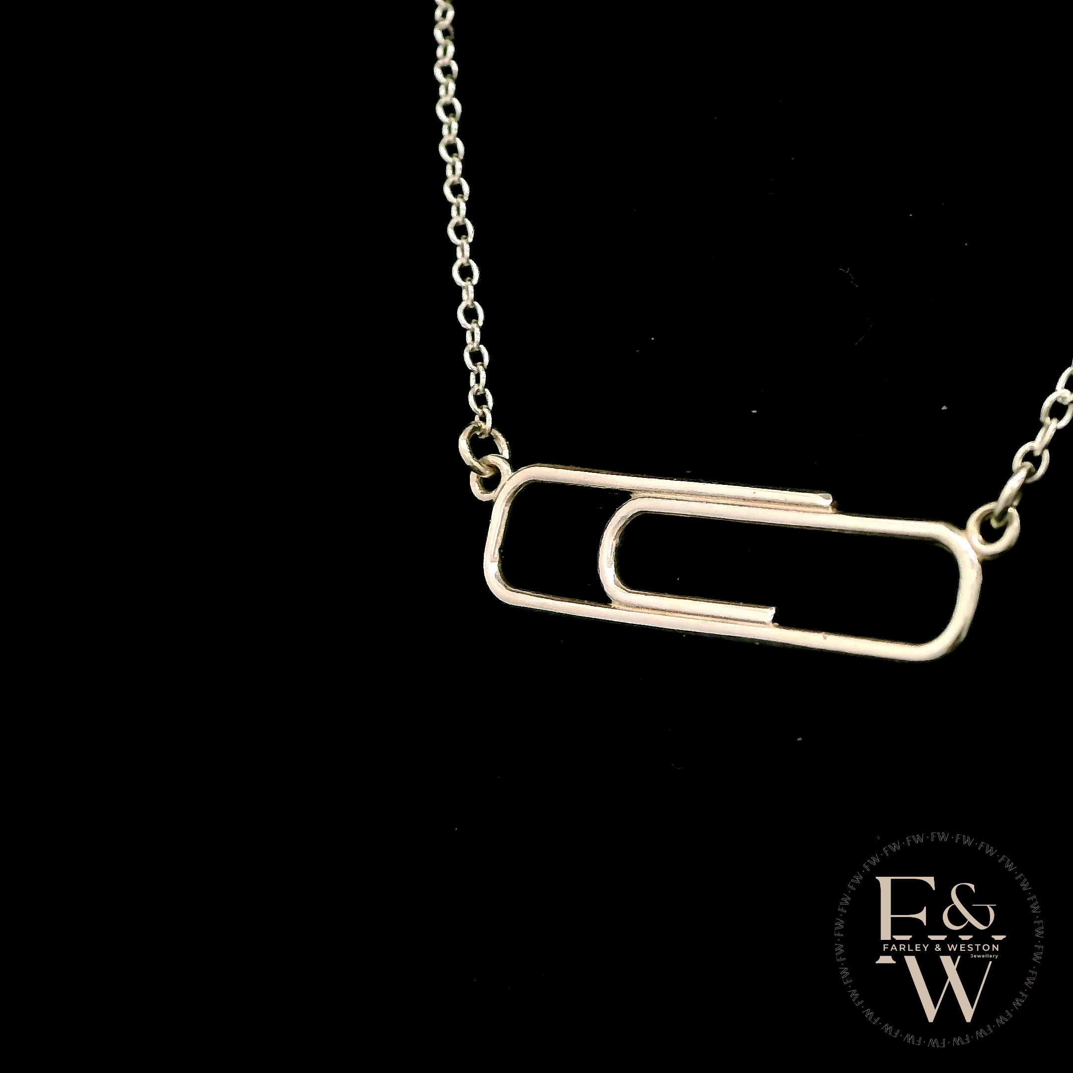 Sterling Silver Large Paperclip Necklace