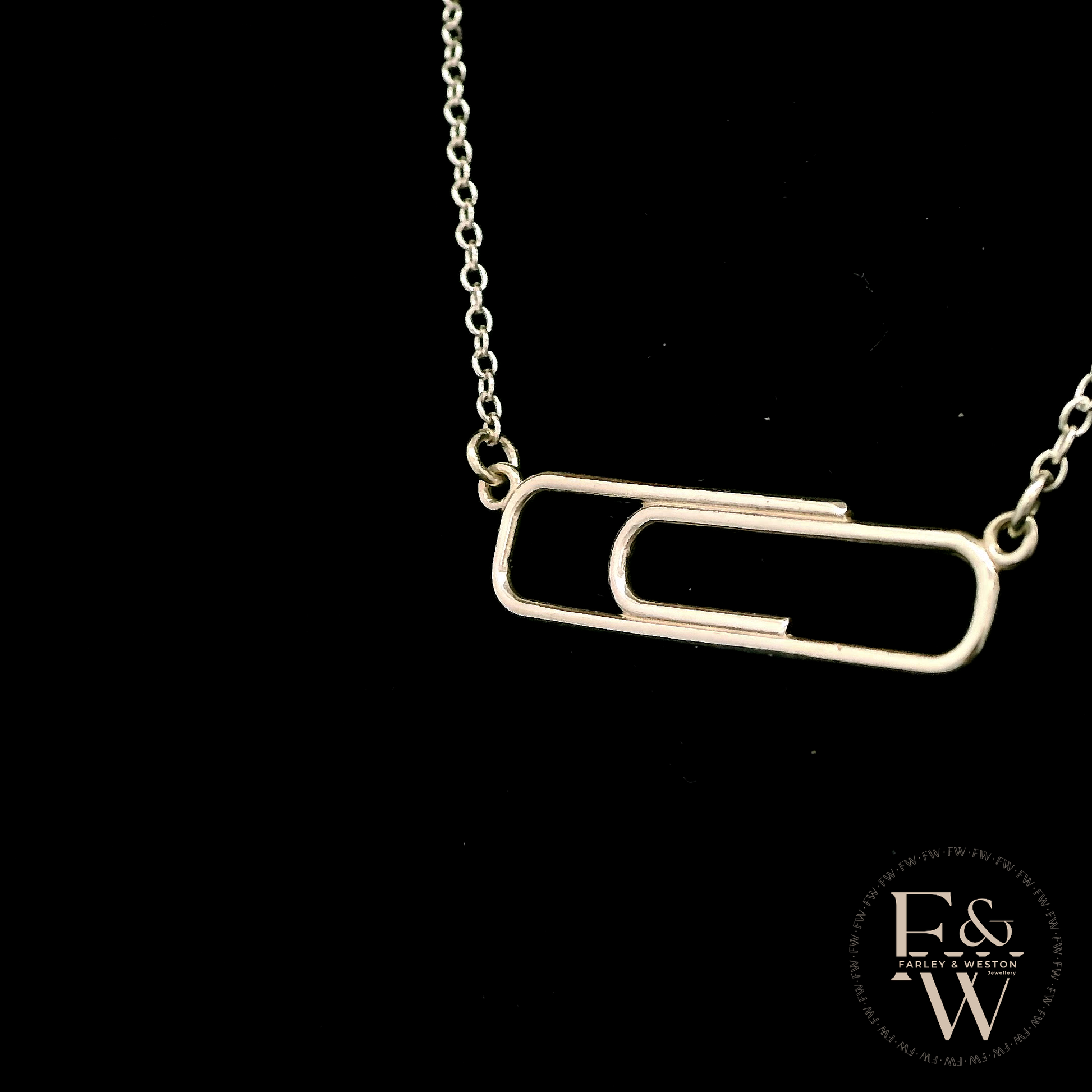 Sterling Silver Large Paperclip Necklace