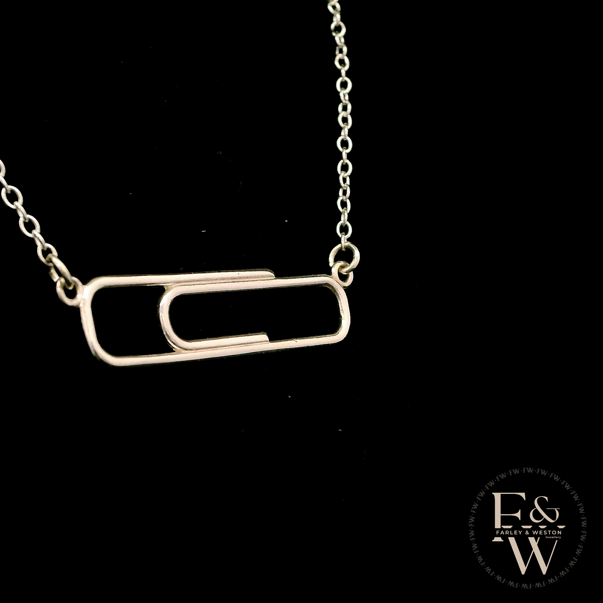 Sterling Silver Large Paperclip Necklace