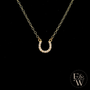 9ct Yellow Gold White Moissanite Horseshoe Necklace