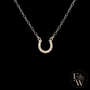 9ct White Gold White Moissanite Horseshoe Necklace