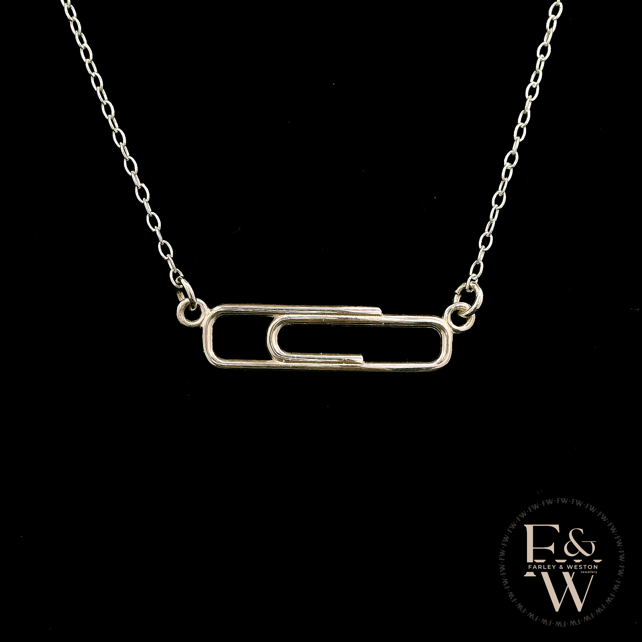 Sterling Silver Small Paperclip Necklace