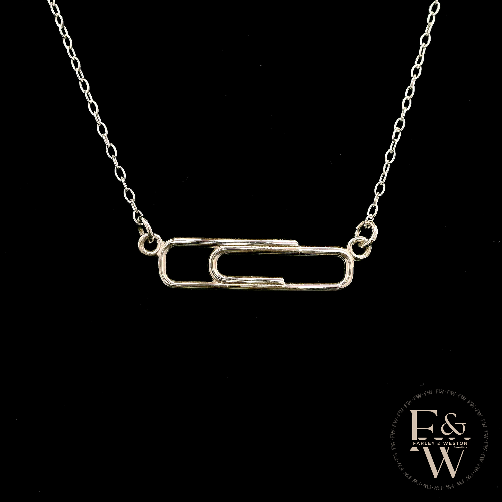 Sterling Silver Small Paperclip Necklace