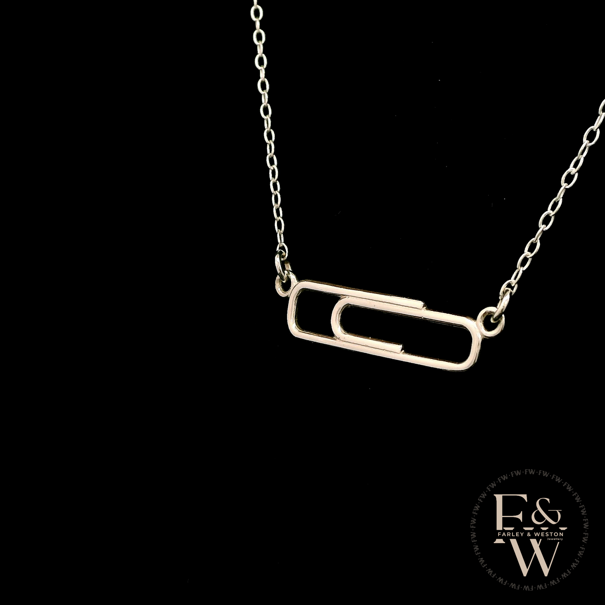 Sterling Silver Small Paperclip Necklace