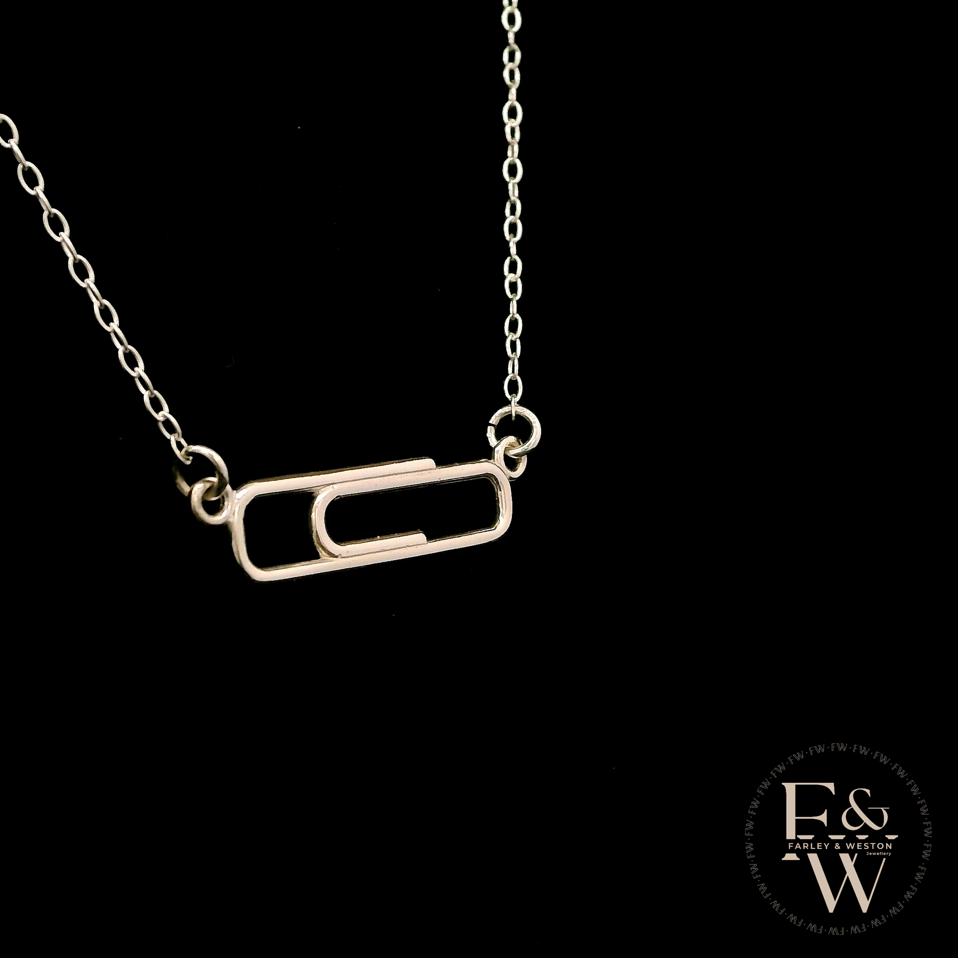 Sterling Silver Small Paperclip Necklace