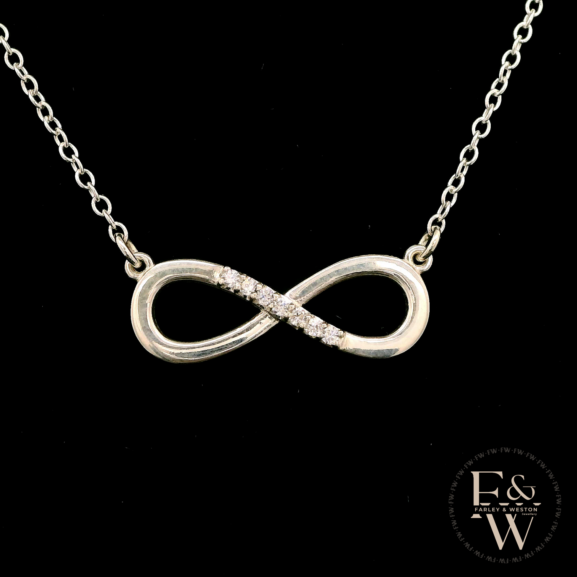 Sterling Silver Infinity Moissanite Pendant