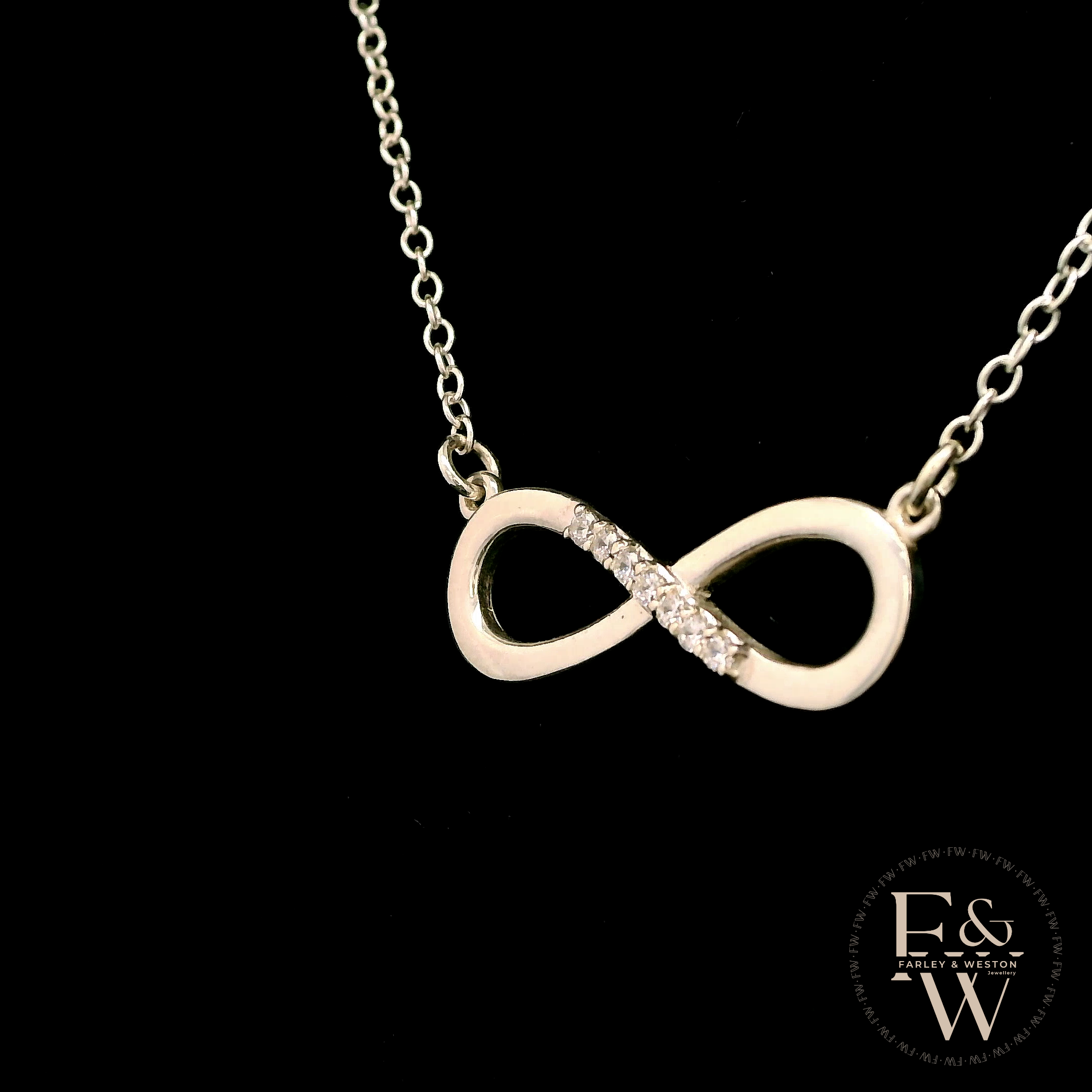 Sterling Silver Infinity Moissanite Pendant