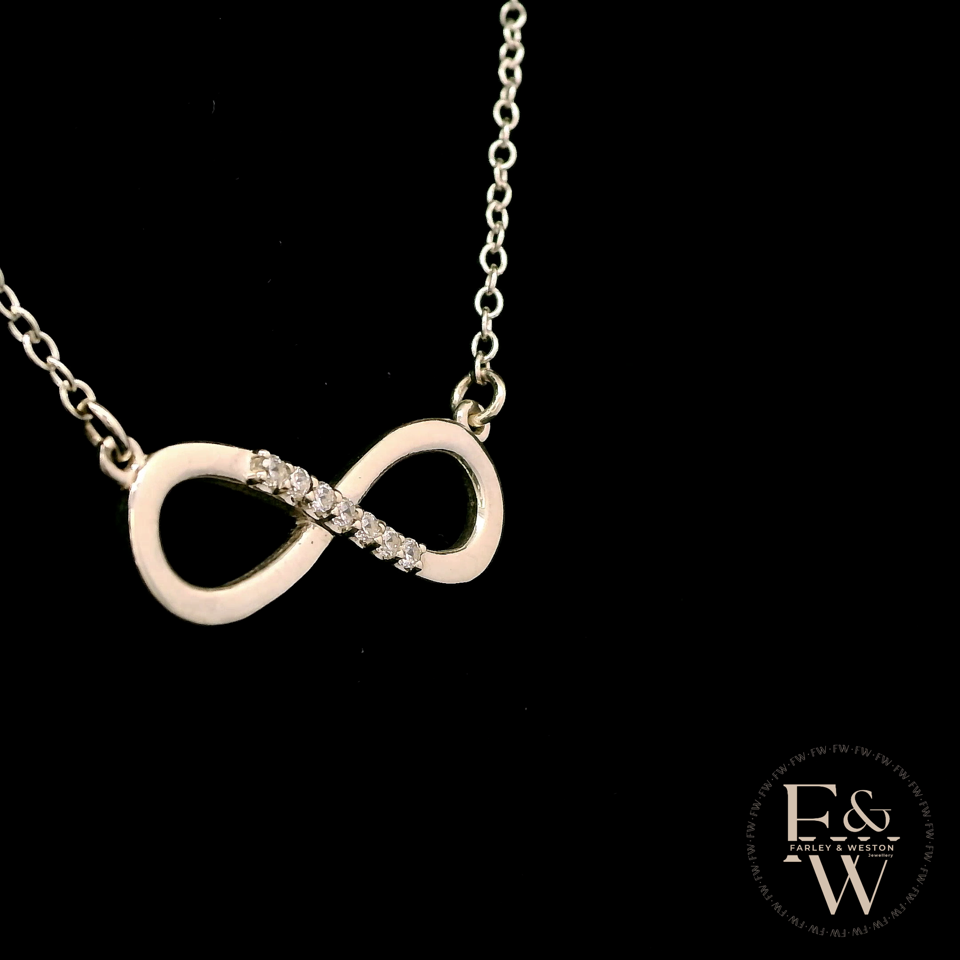 Sterling Silver Infinity Moissanite Pendant