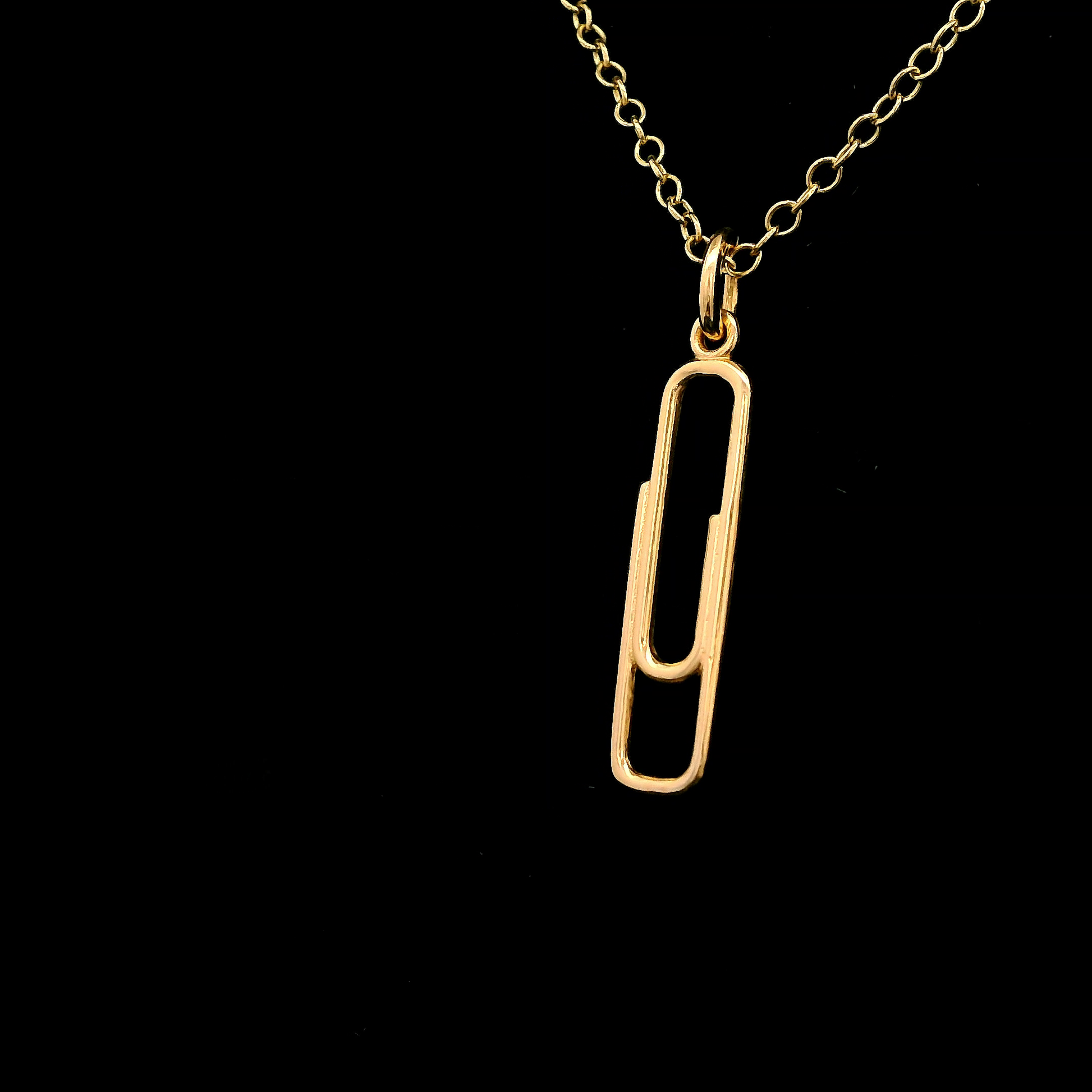 9ct Yellow Gold Small Paperclip Pendant