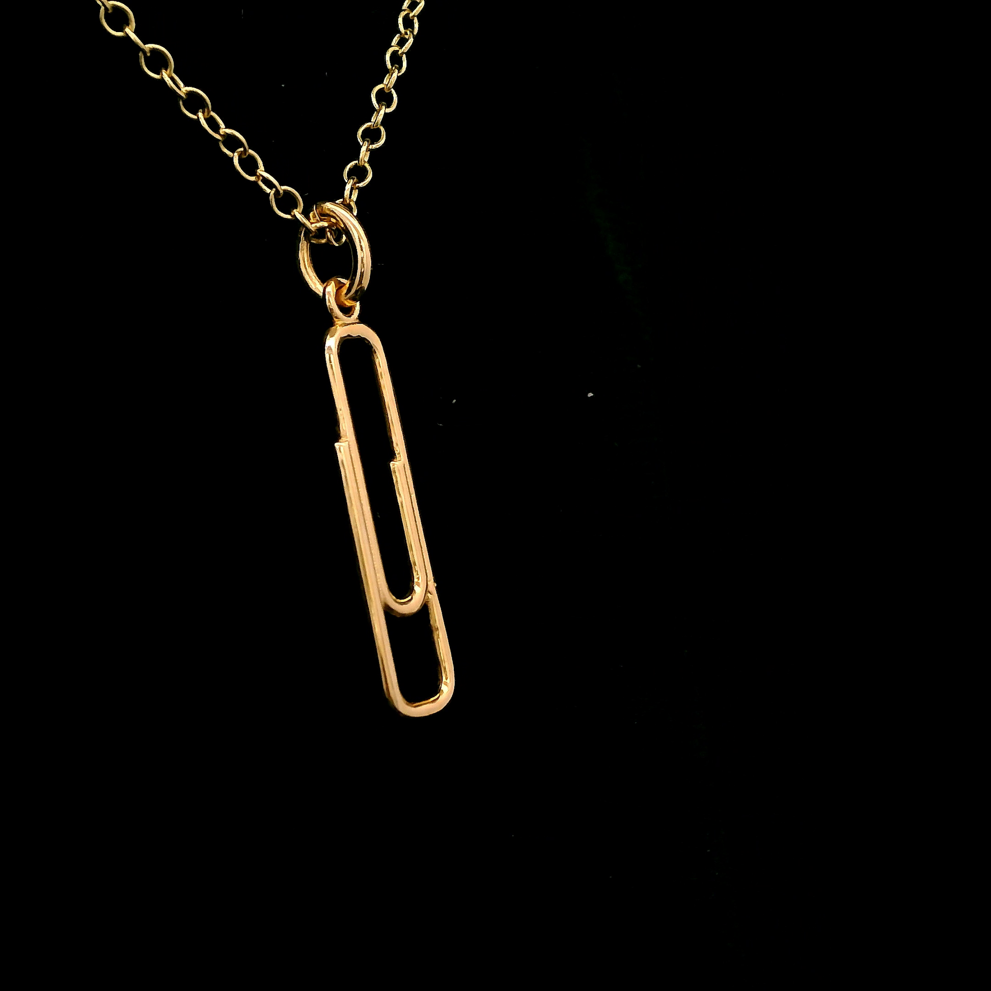 9ct Yellow Gold Small Paperclip Pendant