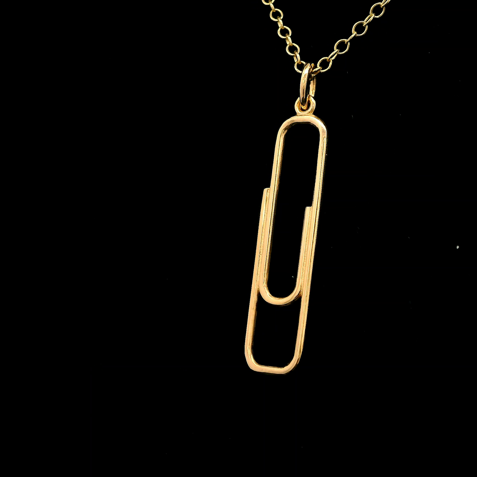 9ct Yellow Gold Large Paperclip Pendant
