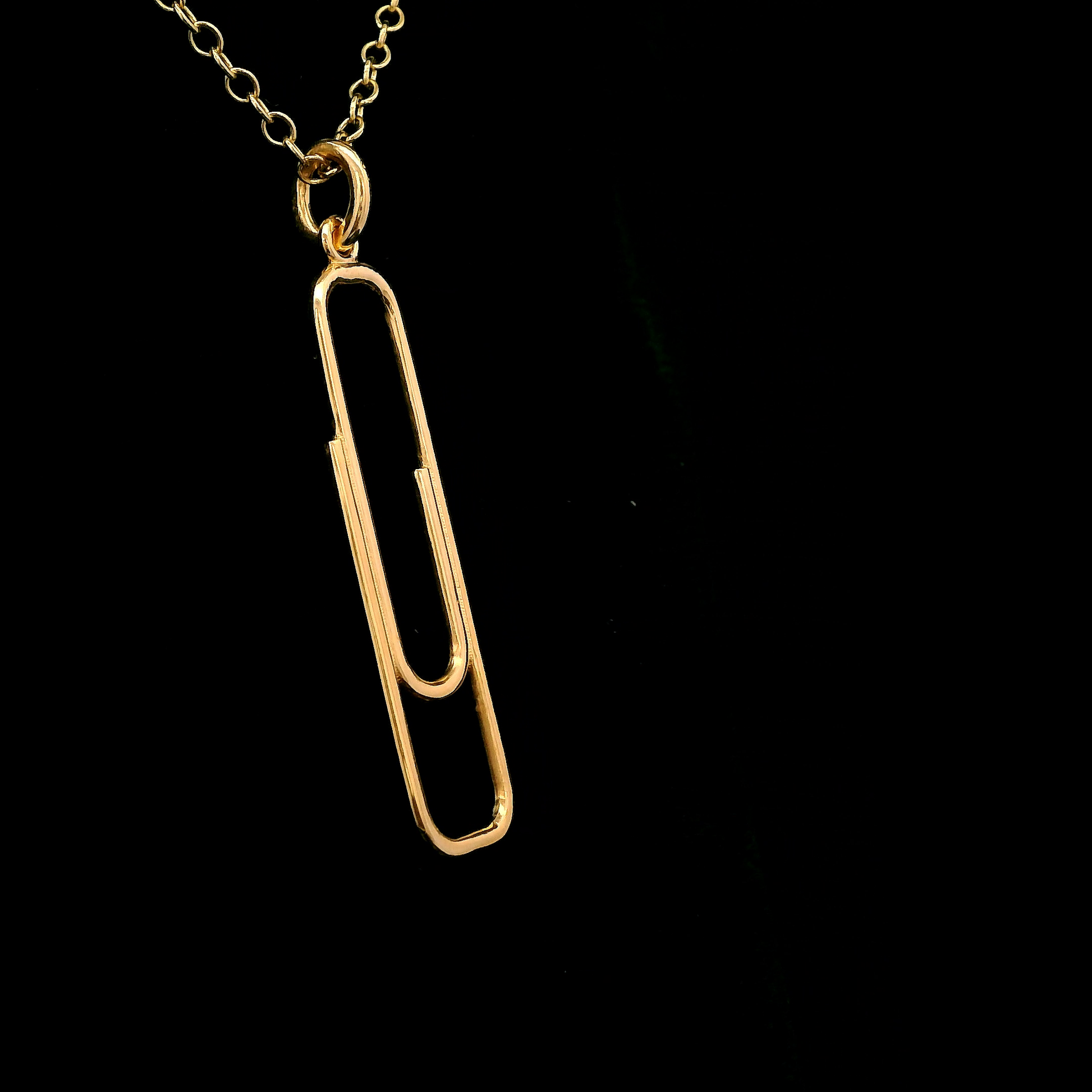 9ct Yellow Gold Large Paperclip Pendant