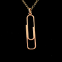9ct Rose Gold Large Paperclip Pendant