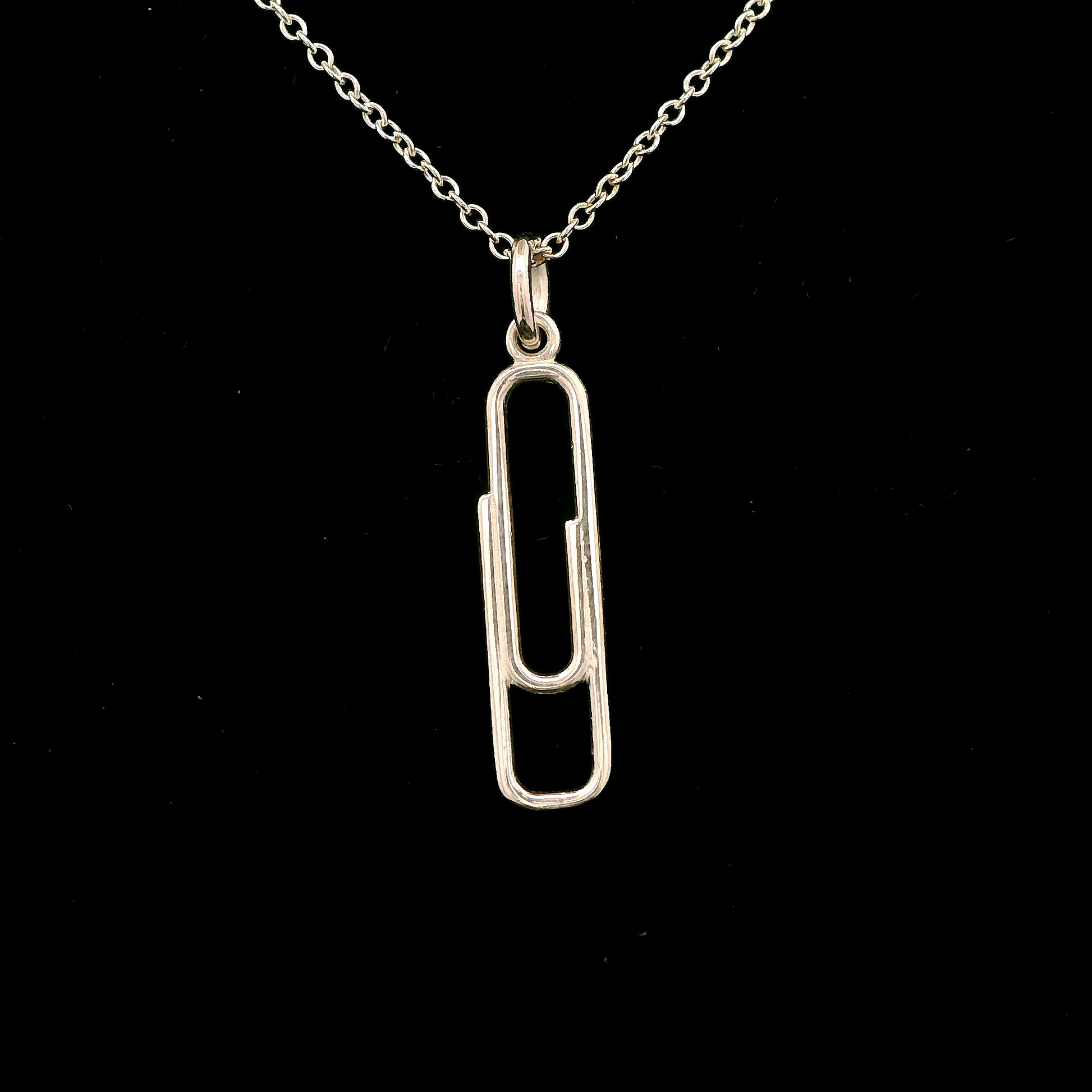 Sterling Silver Small Paperclip Pendant