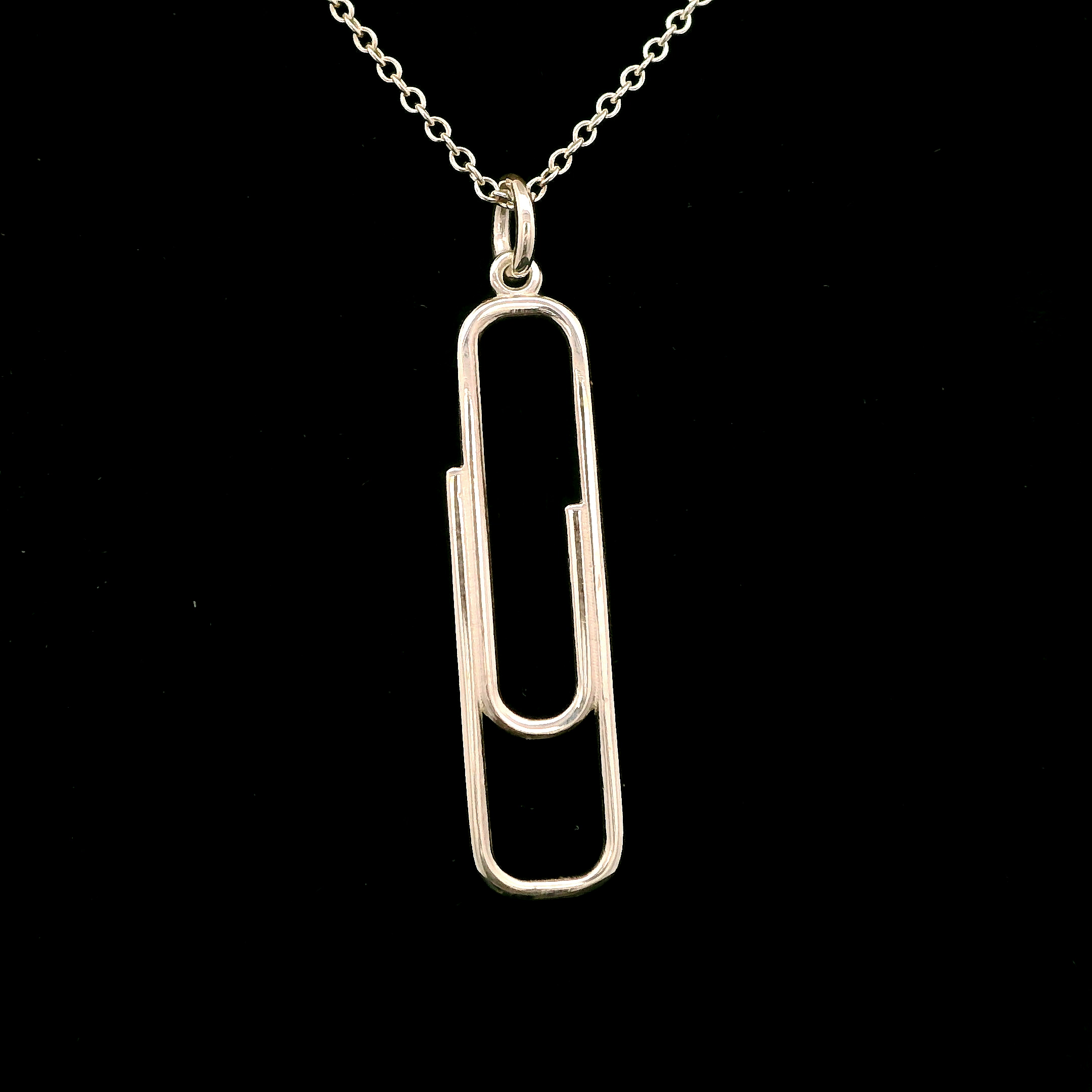 Sterling Silver Large Paperclip Pendant