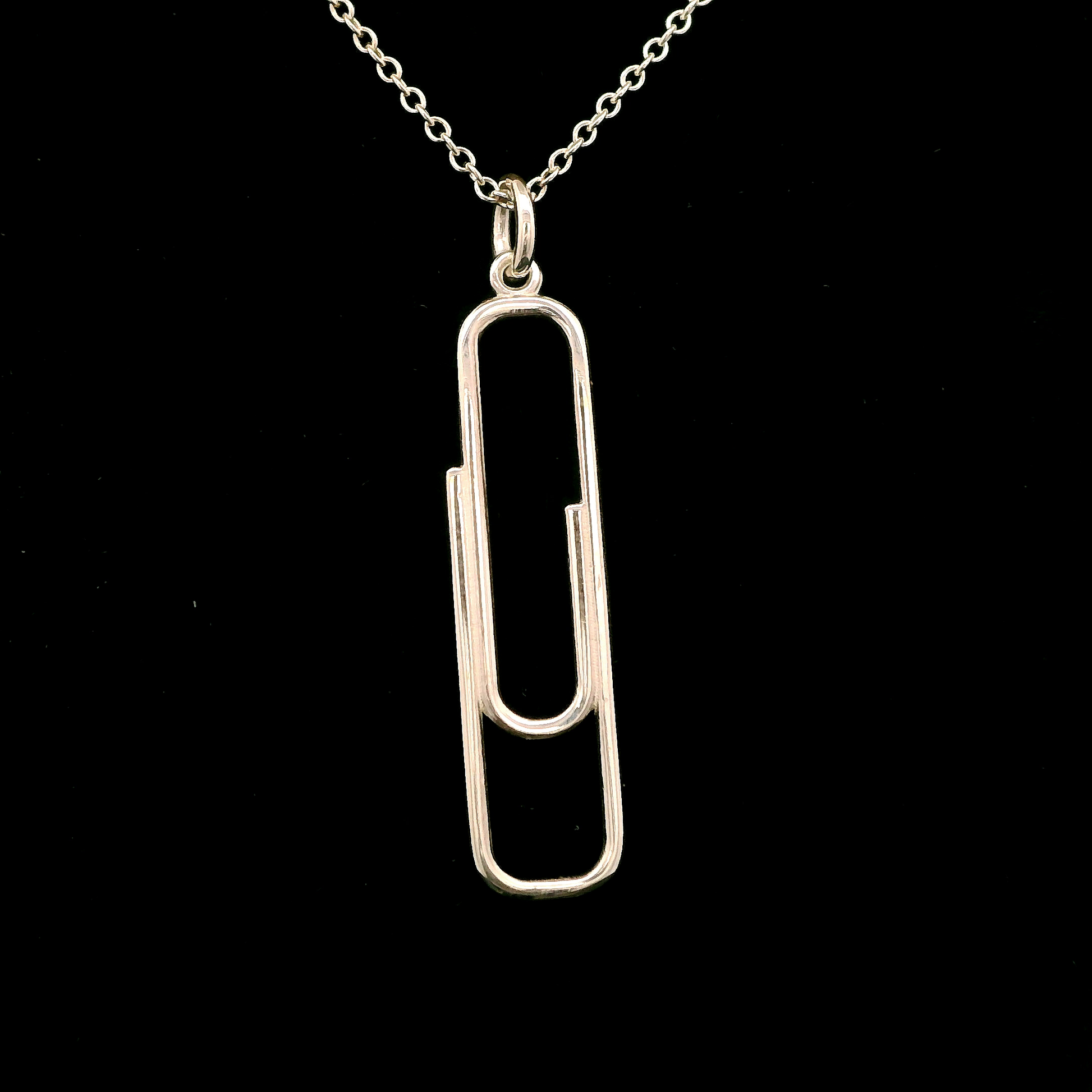 Sterling Silver Large Paperclip Pendant