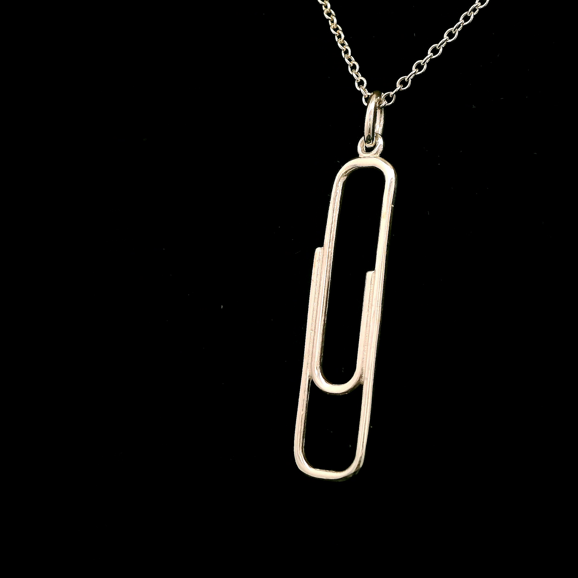 Sterling Silver Large Paperclip Pendant