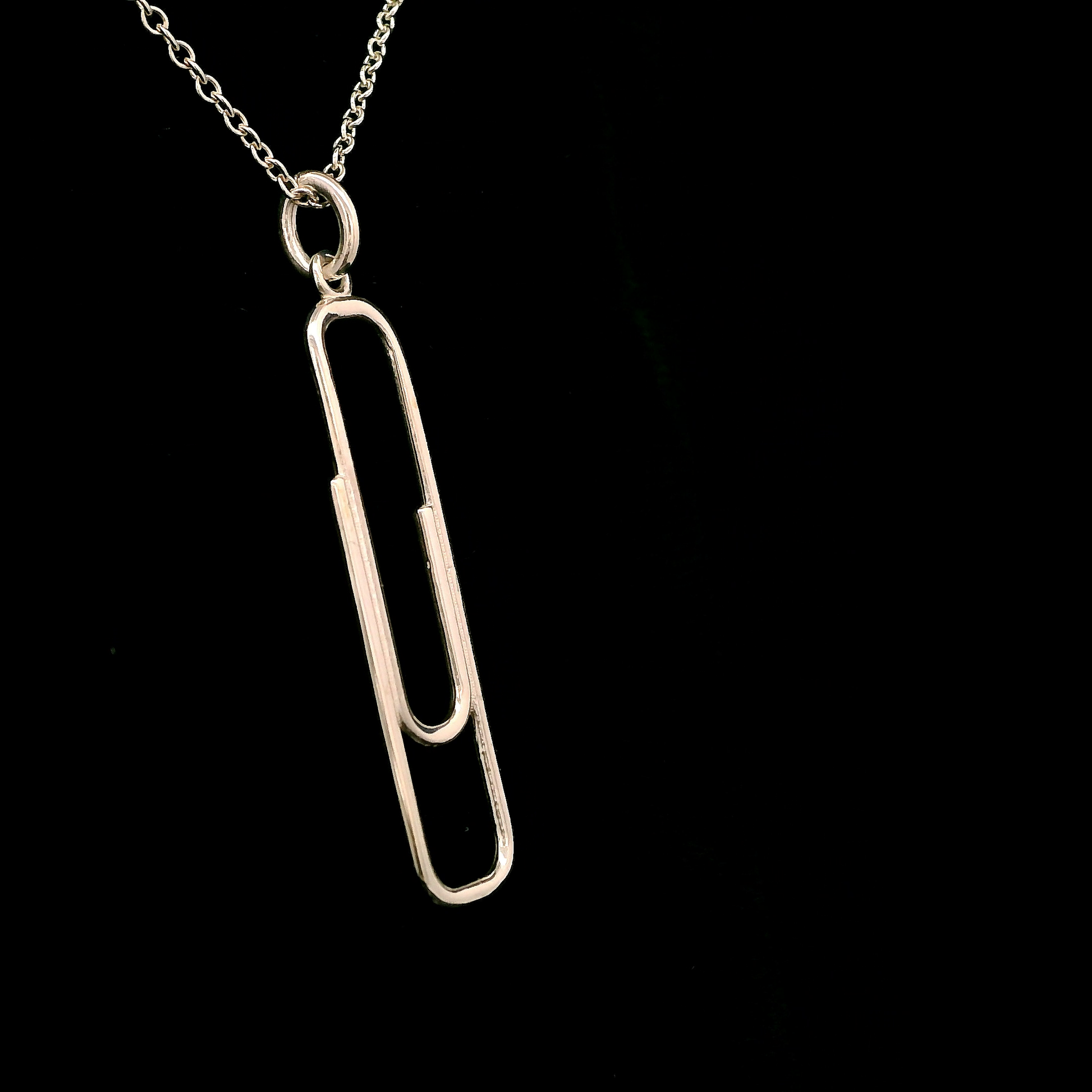 Sterling Silver Large Paperclip Pendant