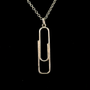 9ct White Gold Large Paperclip Pendant