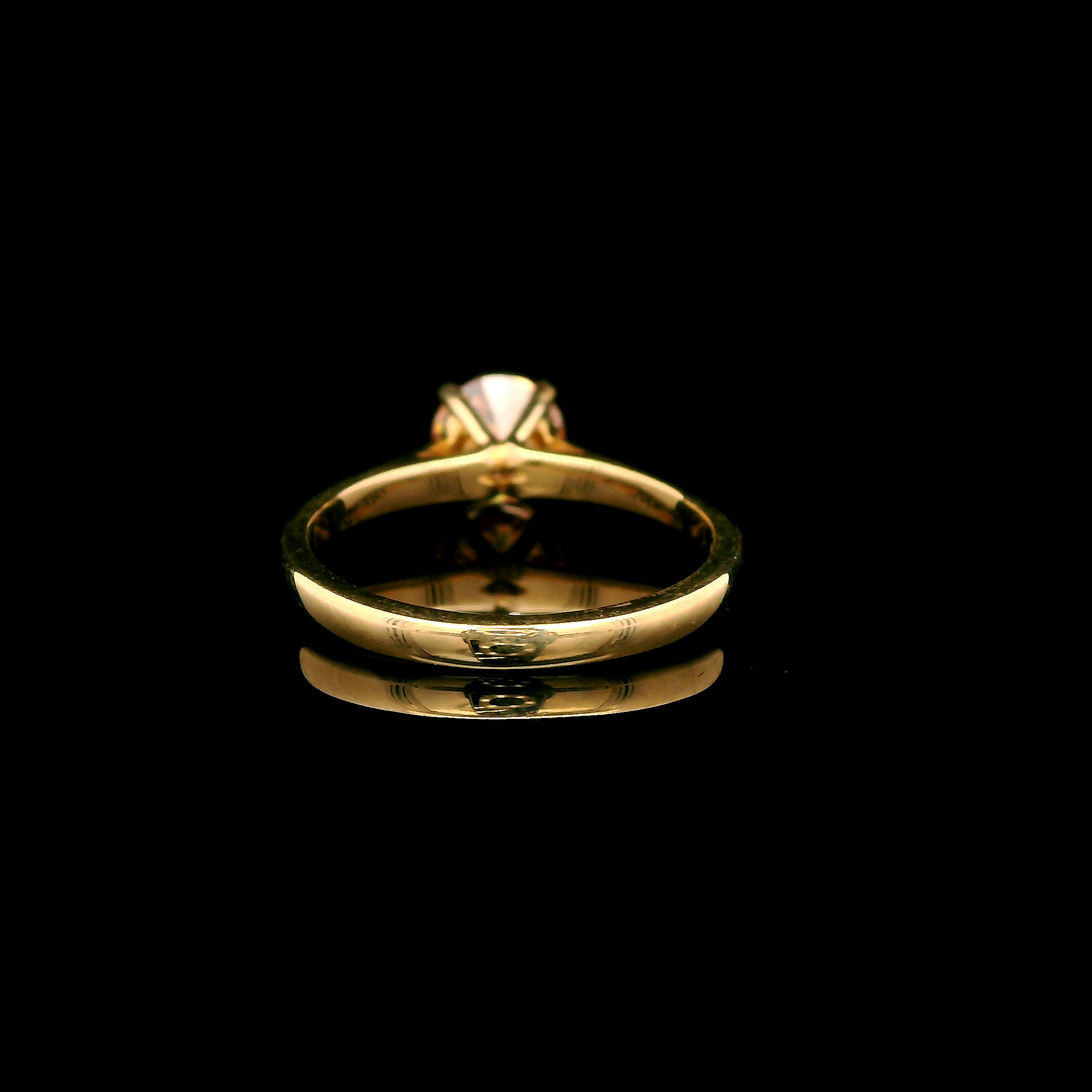 9ct Yellow Gold Champagne CZ Solitaire Ring
