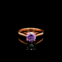 9ct Rose Gold Amethyst CZ Solitaire Ring