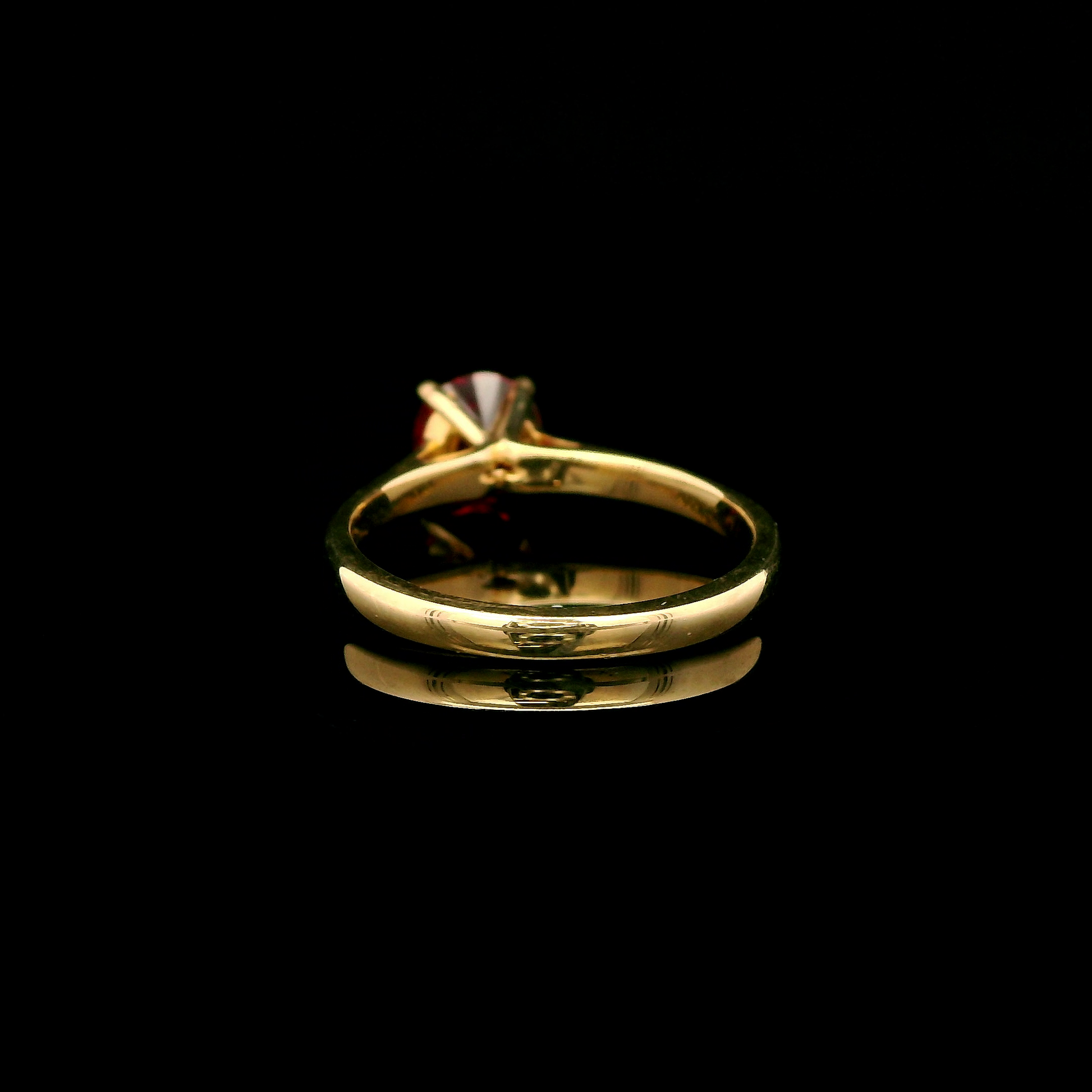 9ct Yellow Gold Ruby CZ Solitaire Ring
