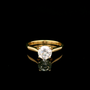 9ct Yellow Gold White CZ Solitaire Ring