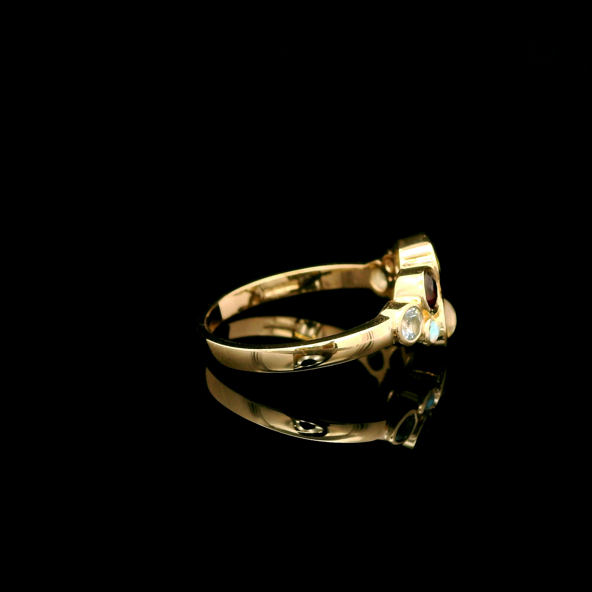 9ct Yellow Gold Bezel set Birthstone Ring
