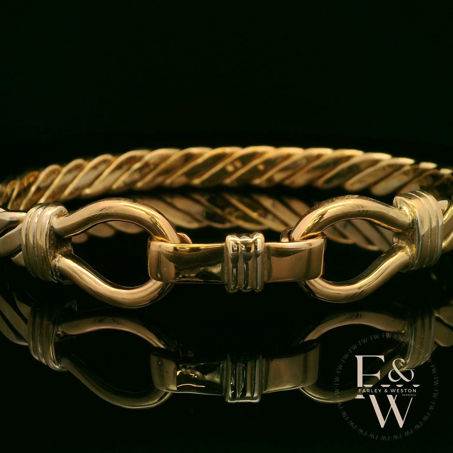 Twist Bangle Heavy Handmade 9ct Gold 46g UK Hallmarked