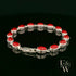 Sterling Silver Oval Red Coral Bracelet