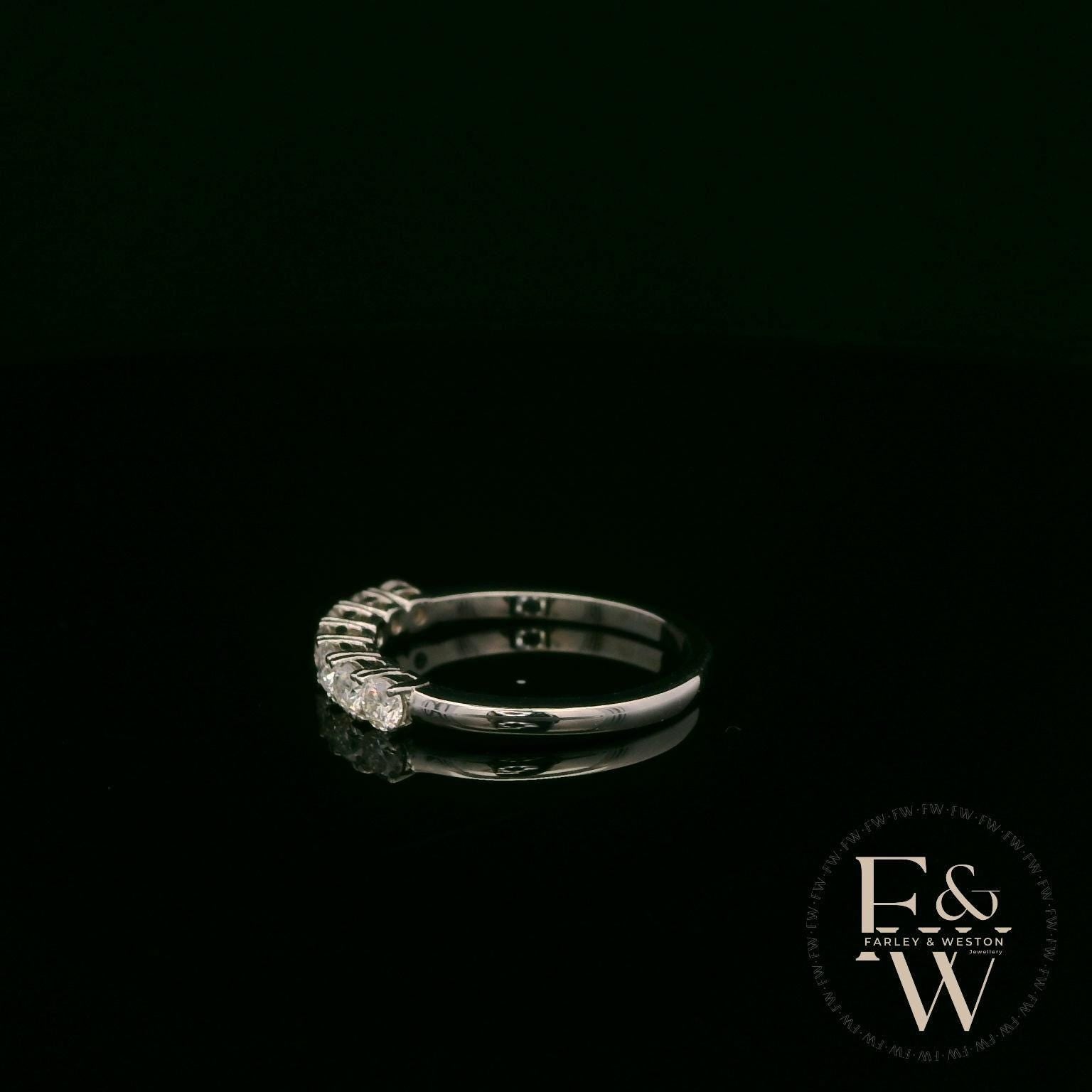 Moissanite & 9ct White Gold Half-Eternity Ring