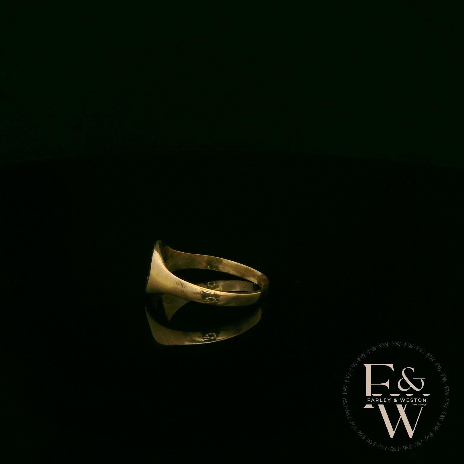 Bague Chevalière Plume Galloise en Or Jaune 9 carats
